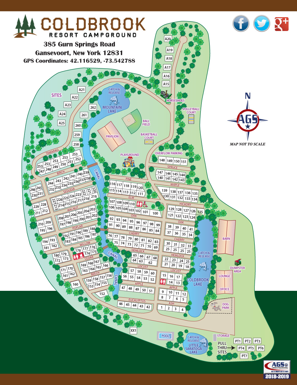 Coldbrook RV Park Site Map